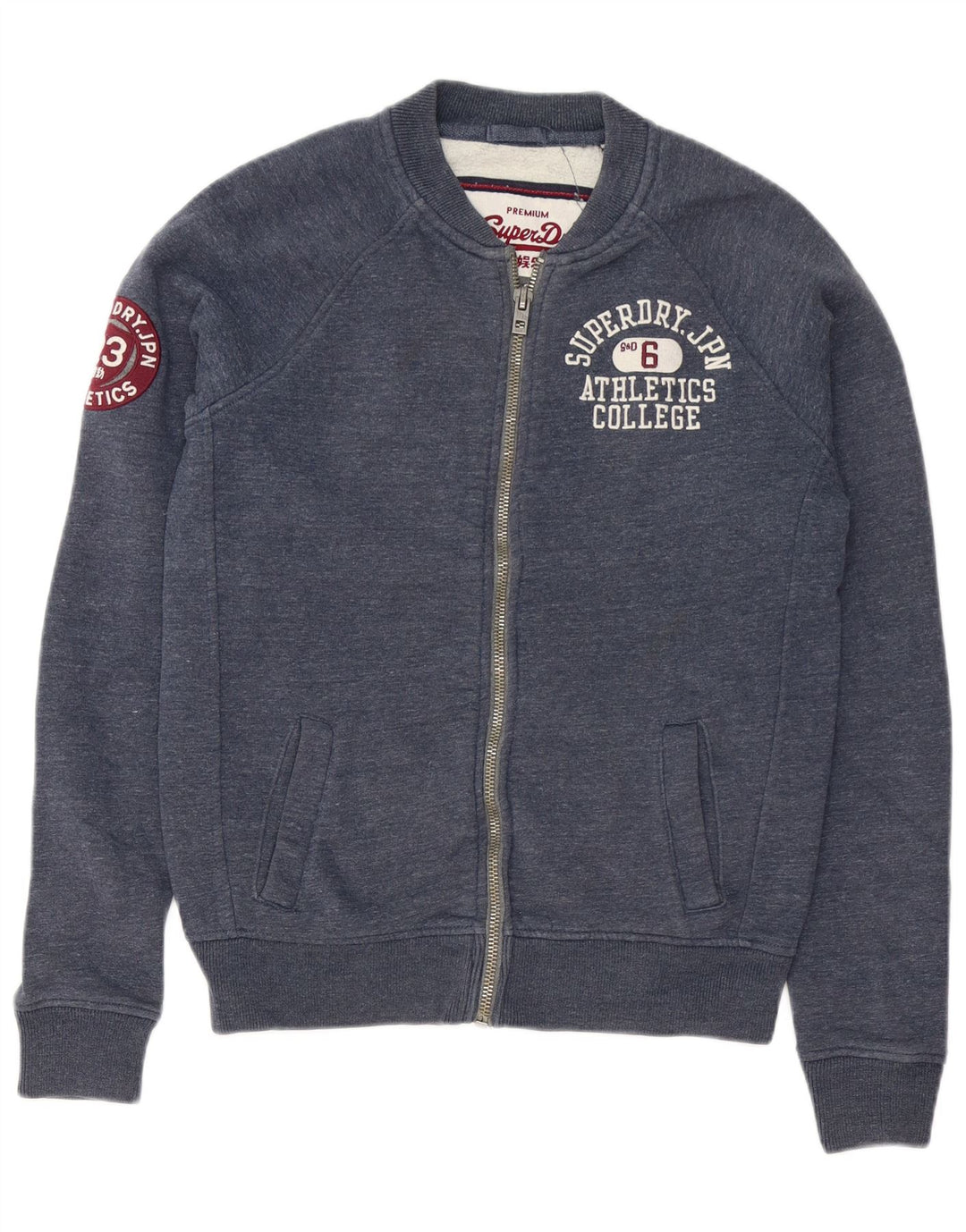 Мужской спортивный костюм Superdry с графическим рисунком, верхняя куртка, средний темно-синий, хлопок с крапинками