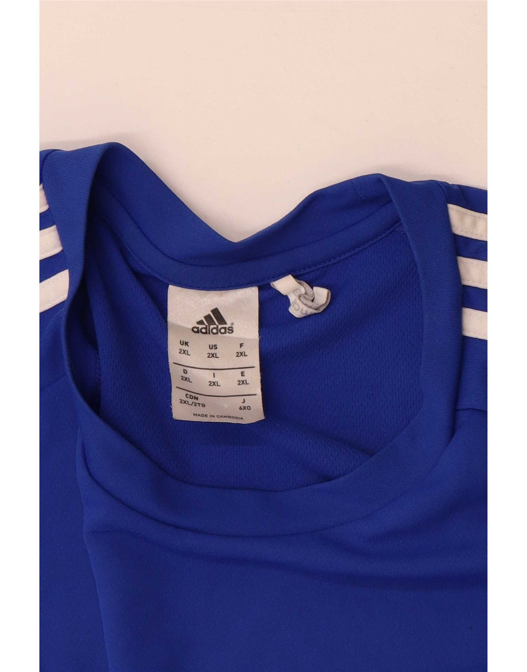 Мужская футболка Adidas Climalite Top 2XL Синяя с цветными блоками из полиэстера