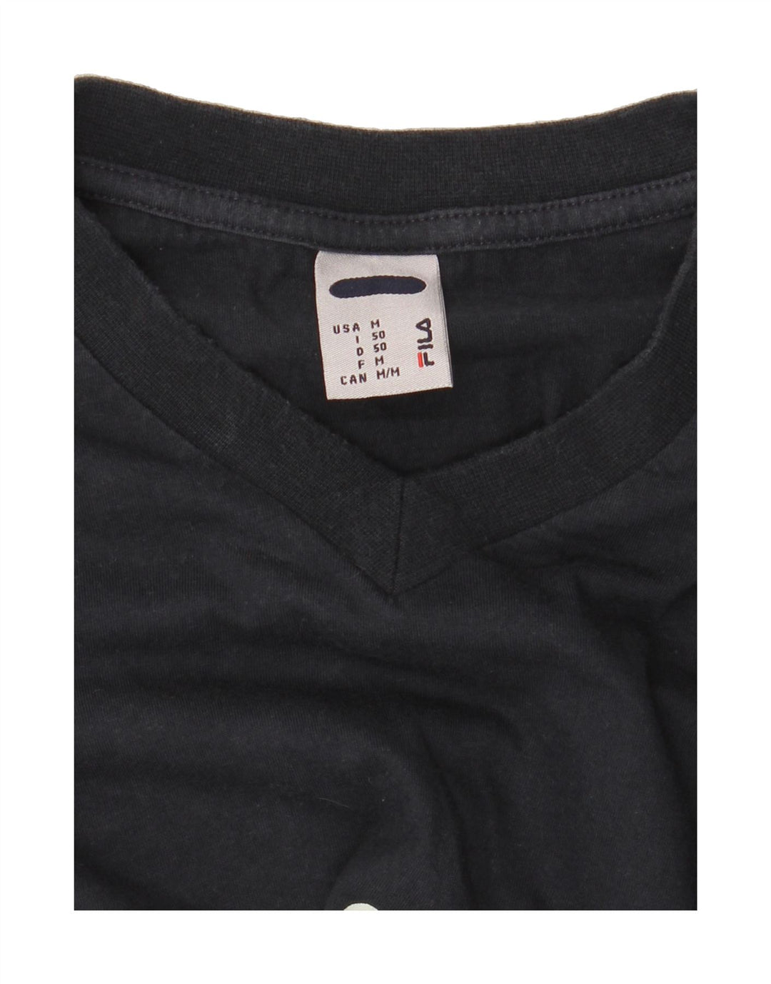 FILA Mens Graphic T-Shirt Top IT 50 Medium Black Vintage Fila and Second-Hand Fila from Messina Hembry 