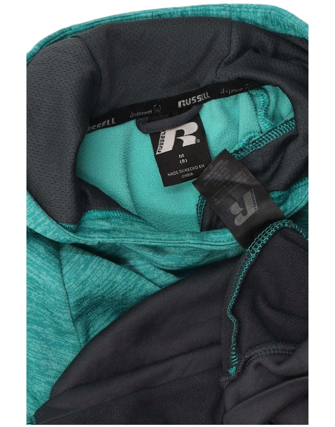 Джемпер с капюшоном RUSSELL ATHLETIC для мальчиков 7–8 лет, средний зеленый цвет с блоками