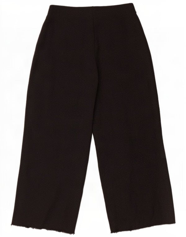 Zara Женские широкие укороченные брюки W26 L24, черные, полиэстер