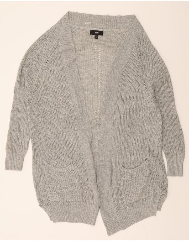 MOSSIMO Womens Longline Open Cardigan Sweater UK 20 2XL Grey Nylon Vintage Mossimo and Second-Hand Mossimo from Messina Hembry 