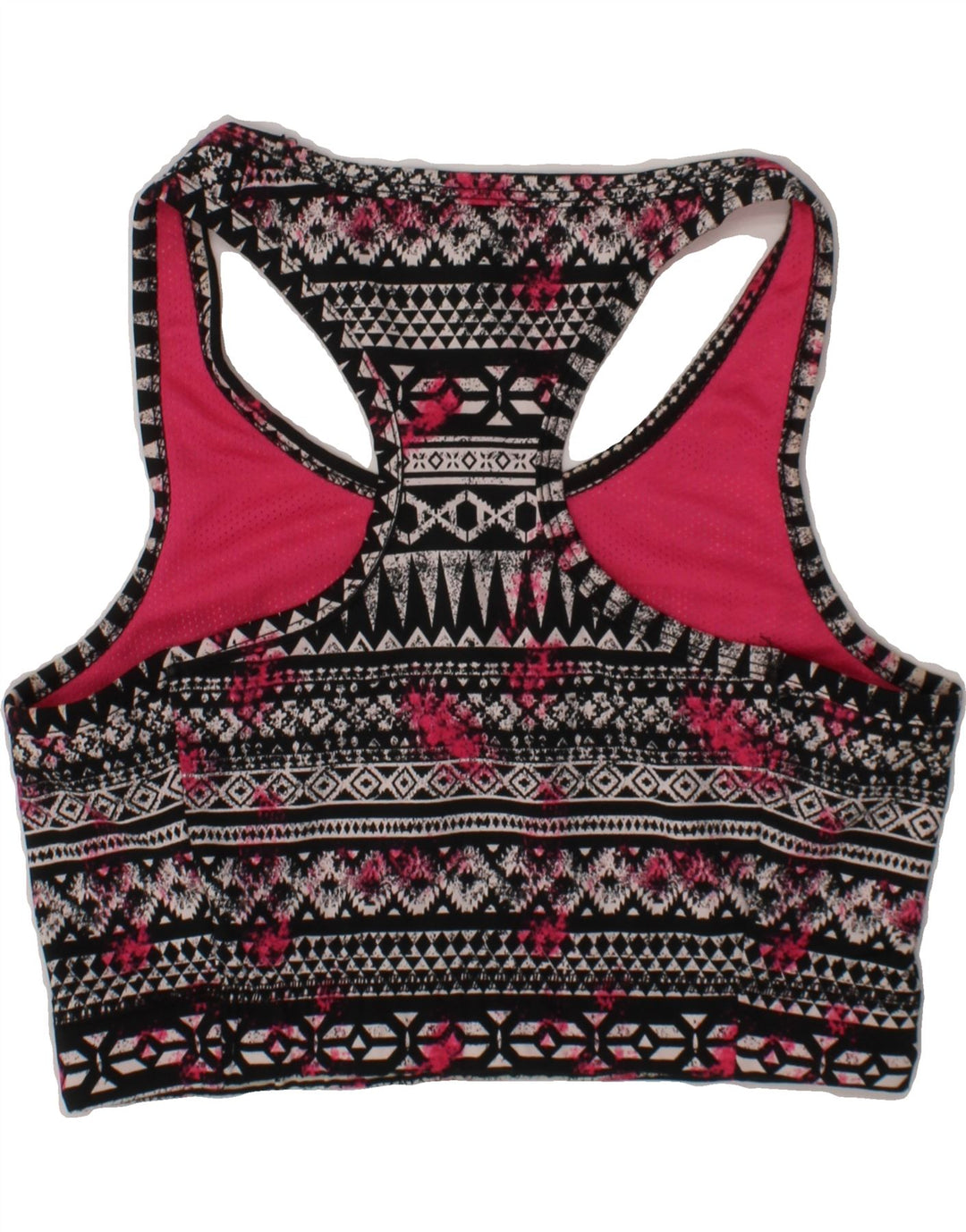OVS Womens Crop Top UK 8 Small Black Geometric Polyester Sports Vintage OVS and Second-Hand OVS from Messina Hembry 