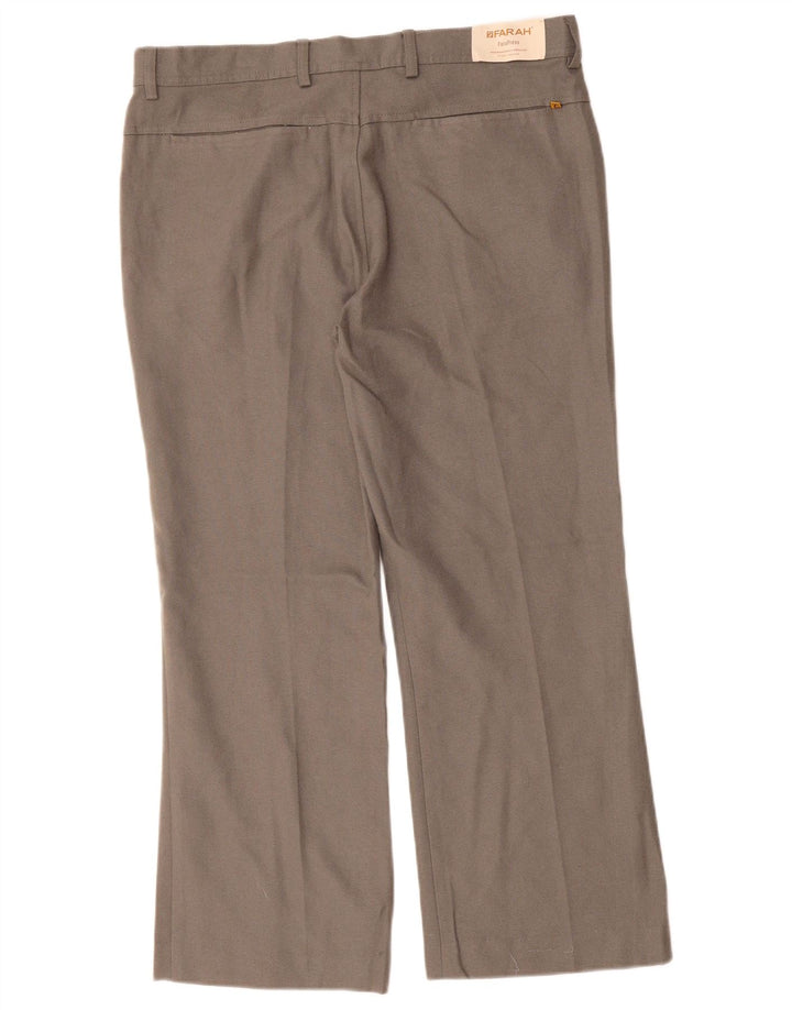 FARAH Mens Straight Casual Trousers W34 L27 Grey Polyester