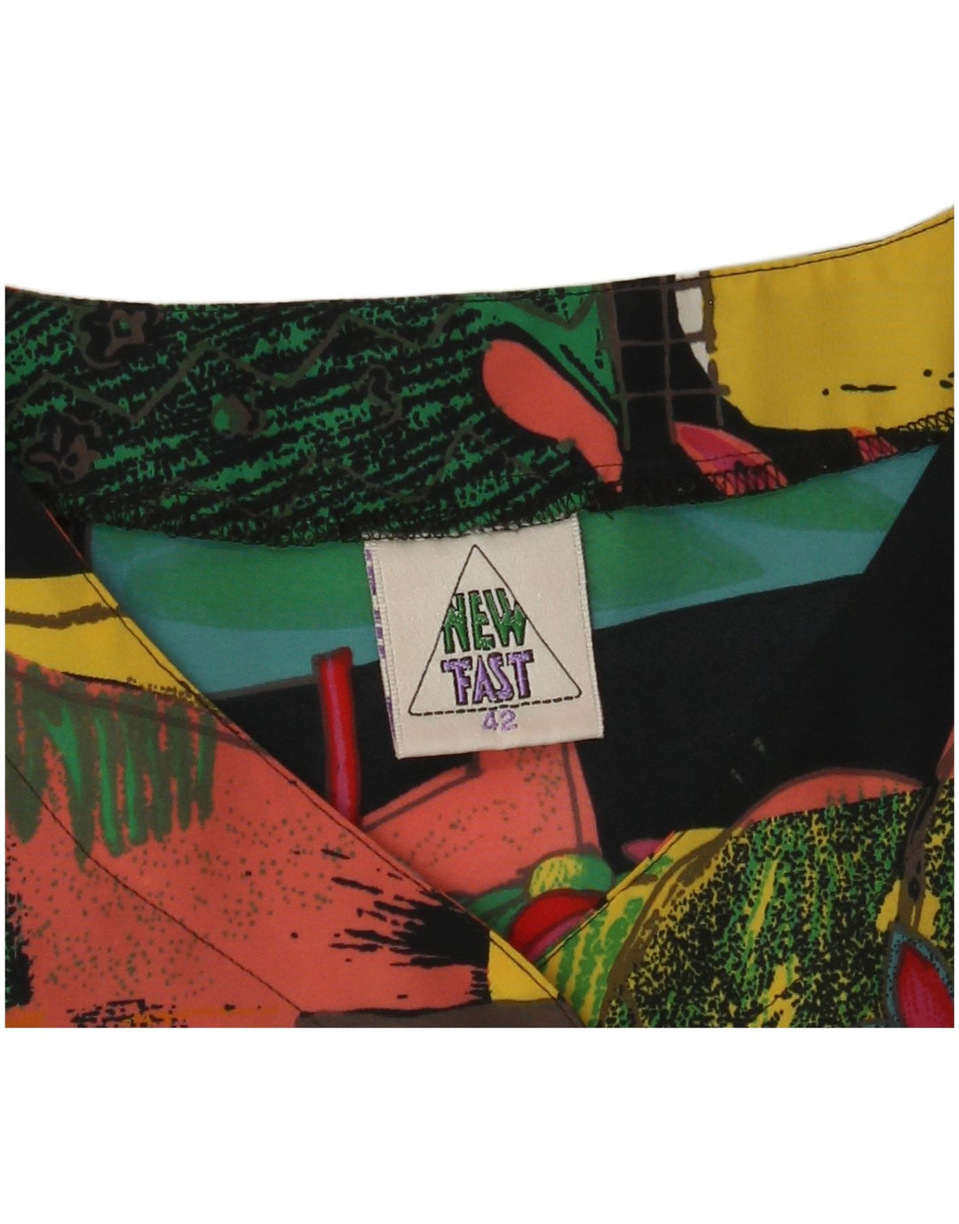 НОВАЯ женская блузка с абстрактным узором FAST EU 42, большой черный полиэстер