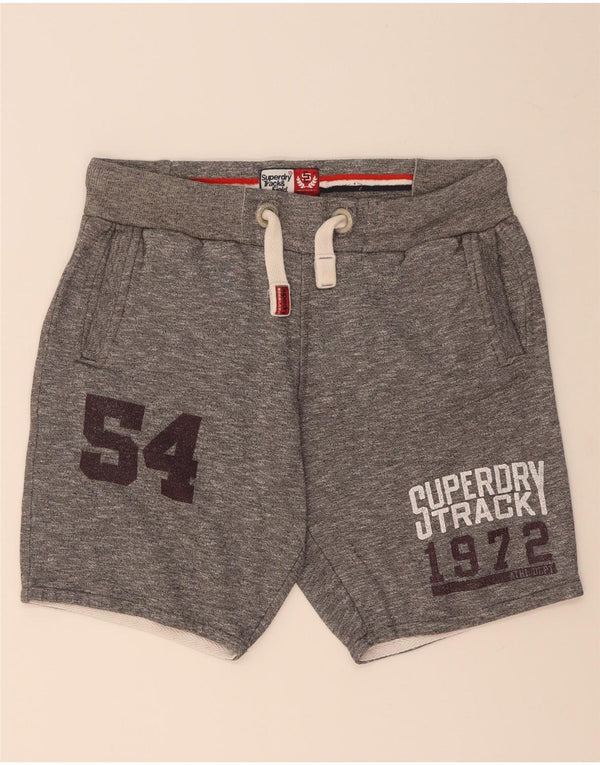 Мужские спортивные шорты Superdry с рисунком, хлопок среднего серого цвета