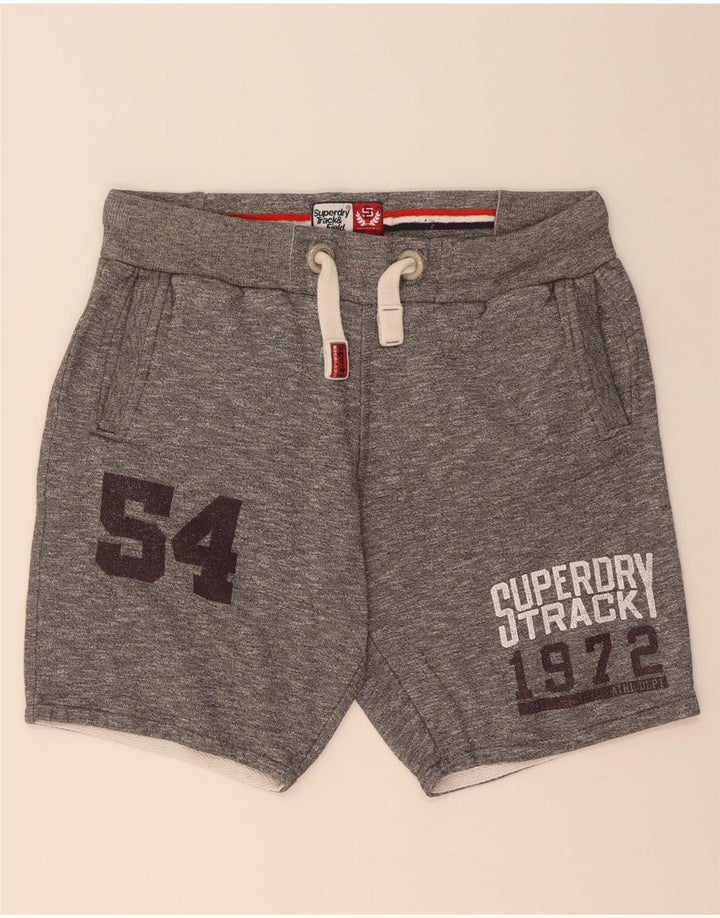 Мужские спортивные шорты Superdry с рисунком, хлопок среднего серого цвета