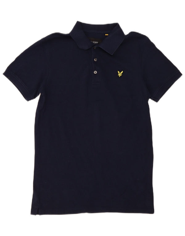 Мужская рубашка-поло Lyle & Scott, маленькая, темно-синяя, хлопковая