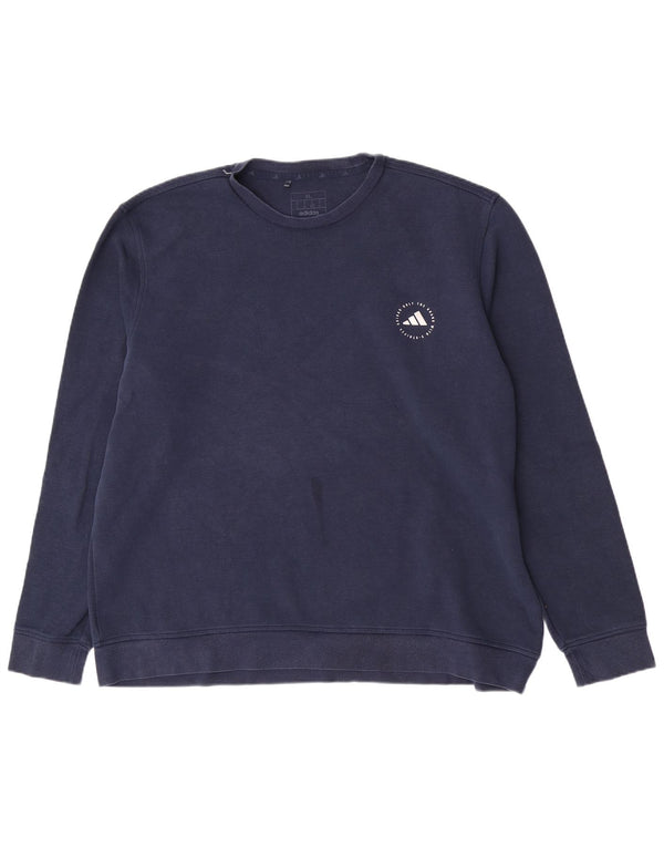 Мужской свитер Adidas Regular Fit, джемпер XL, темно-синий, хлопок