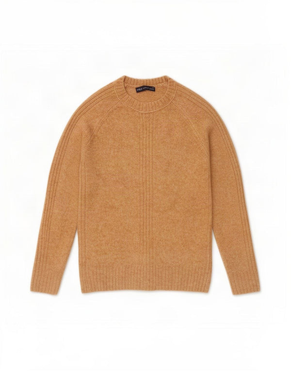 Marks & Spencer Womens Crew Neck Jumper Sweater UK 6 XS Beige Acrylic