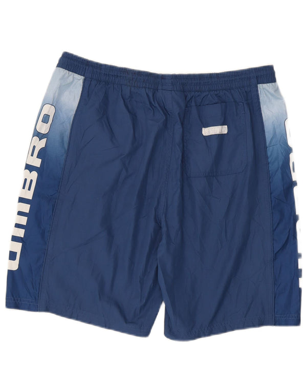 Umbro Mens Graphic Sport Shorts Large  Navy Blue Colourblock Polyester