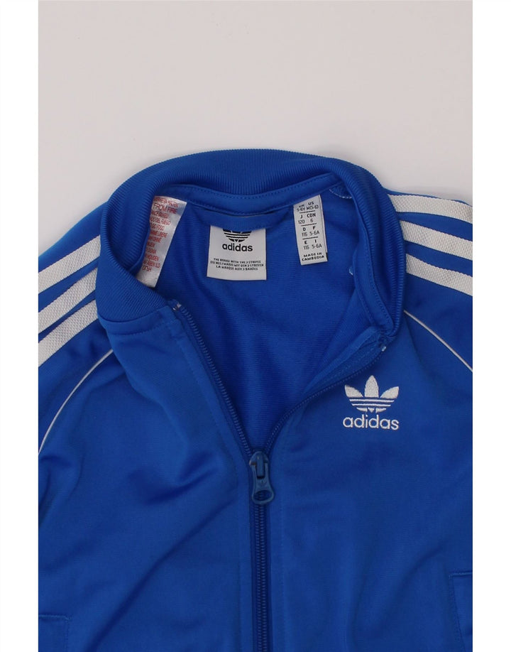 Спортивный костюм ADIDAS для мальчиков, верхняя куртка, 5-6 лет, синий полиэстер