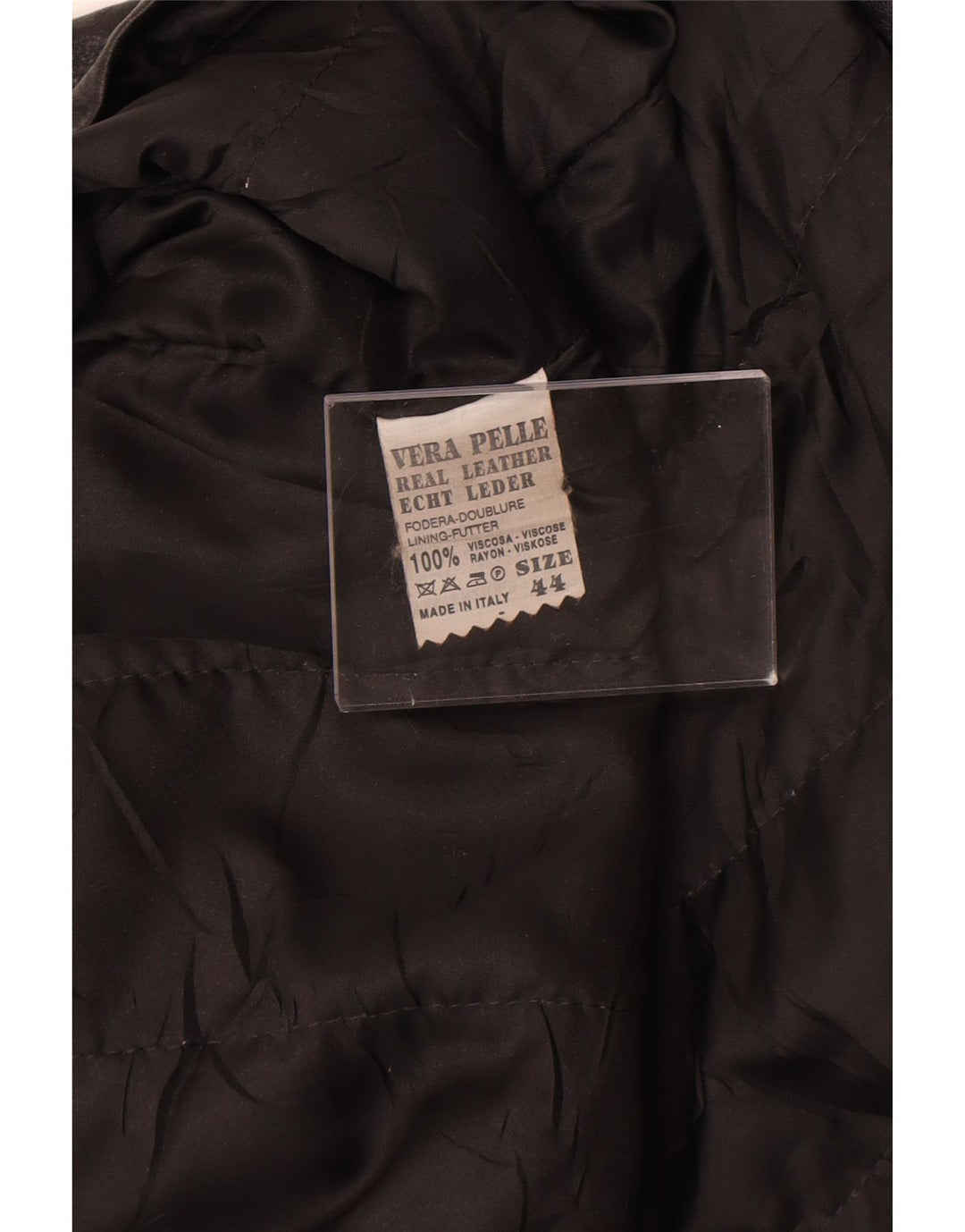 Винтажная женская кожаная куртка IT 44 Medium Black Leather