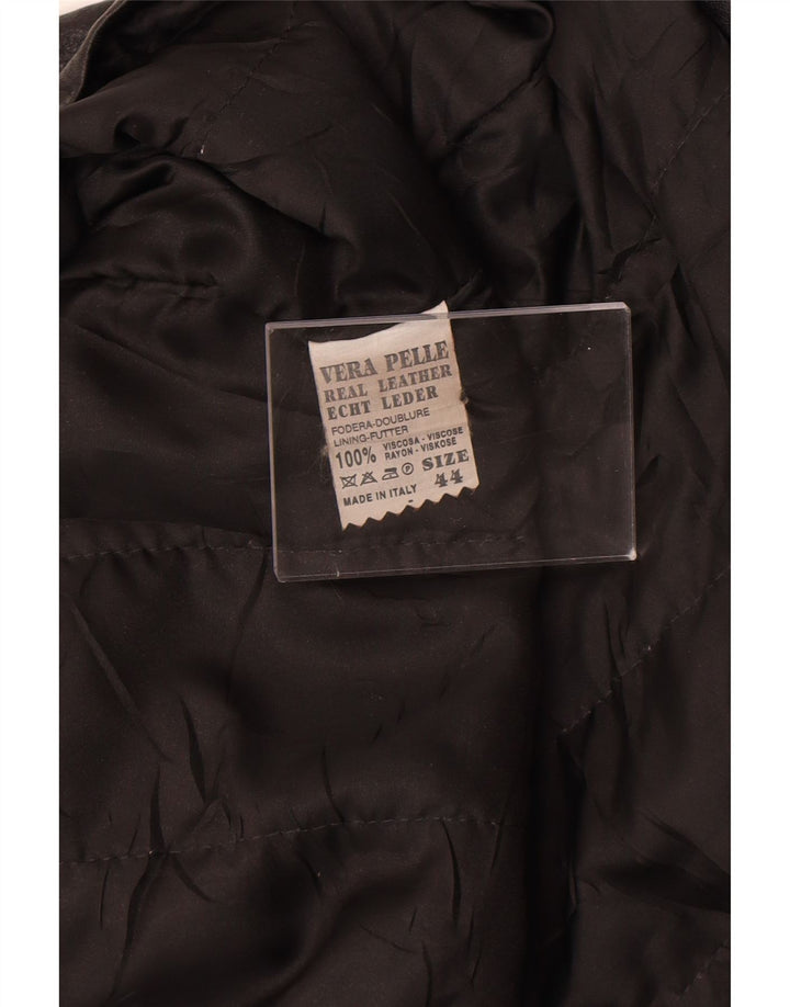 Винтажная женская кожаная куртка IT 44 Medium Black Leather