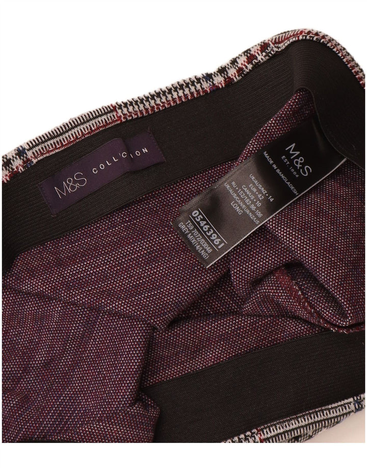 Женская прямая юбка Marks & Spencer UK 14, большая, W32, серый полиэстер в клетку