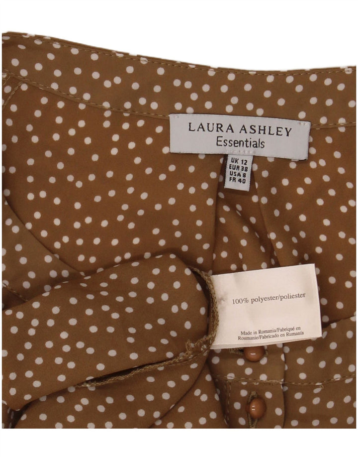 Женская блузка-рубашка Laura Ashley UK 12, средний коричневый пятнистый полиэстер