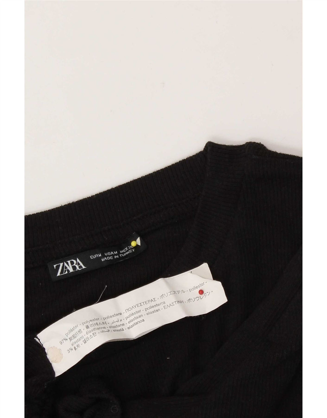 Женская укороченная блузка Zara UK 12, средний черный полиэстер