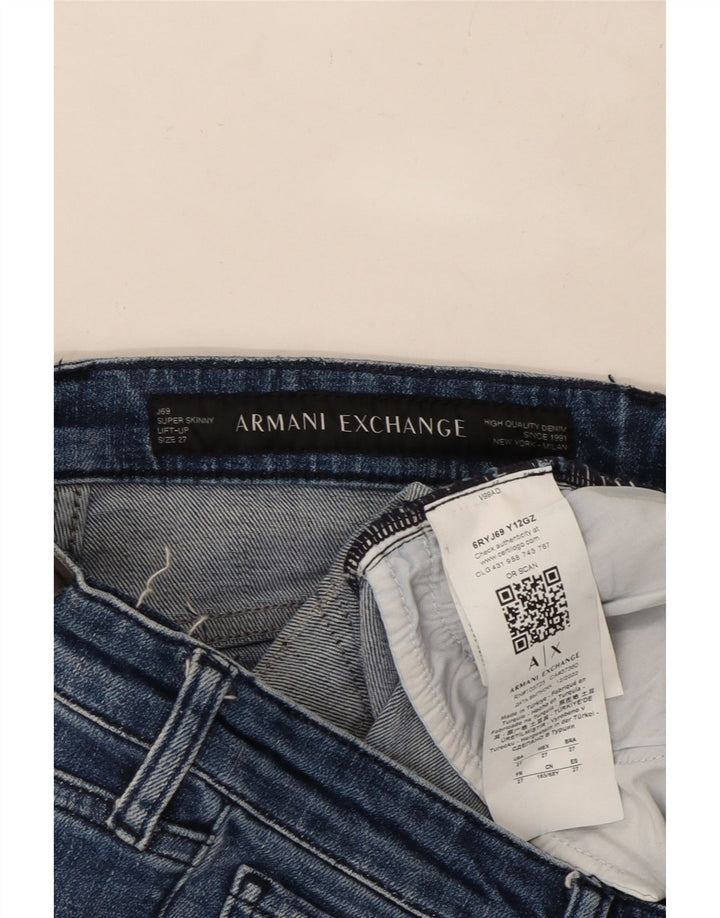 Женские джинсы суперскинни ARMANI EXCHANGE Lift Up W27 L30, синий хлопок