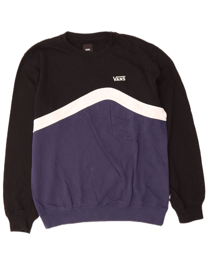 Мужской свитшот Vans, маленький черный хлопковый джемпер с цветными блоками