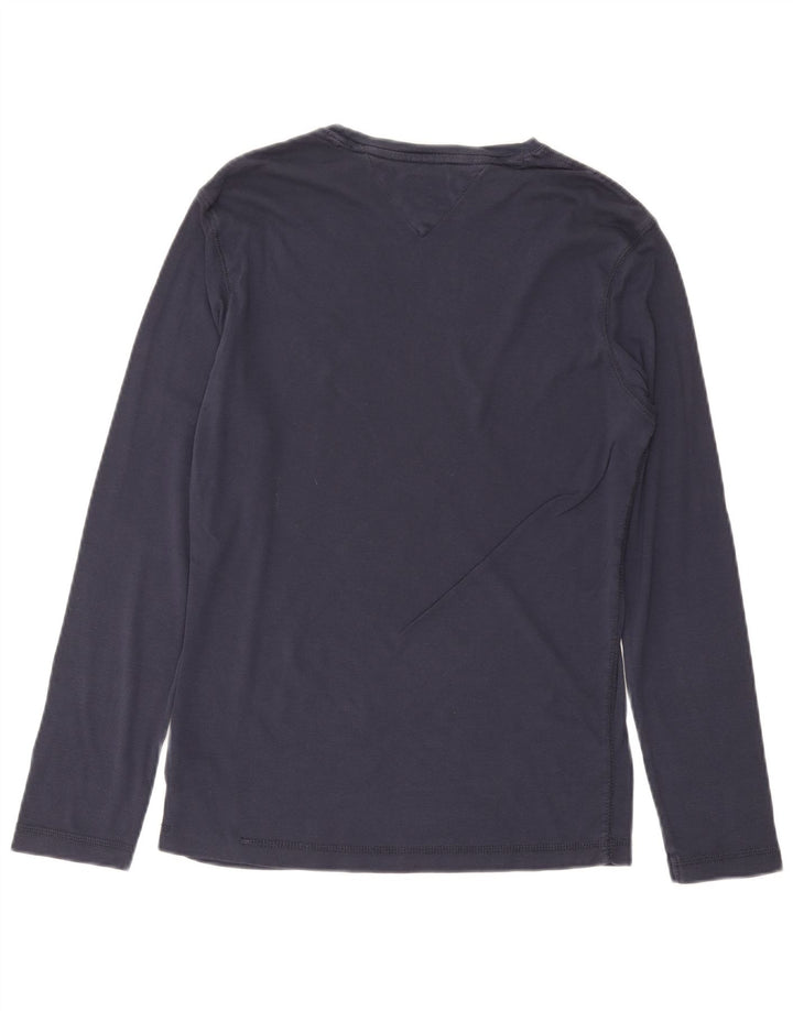 TOMMY HILFIGER Мужской топ с длинными рукавами, средний темно-синий, хлопок