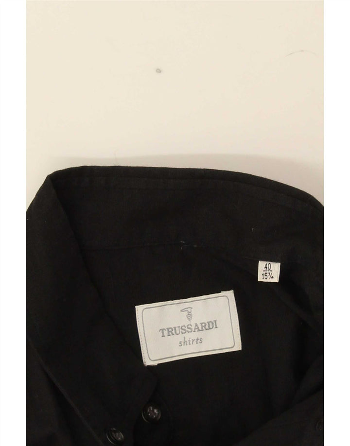 Мужская рубашка Trussardi с коротким рукавом, размер 40 151/2, средний черный