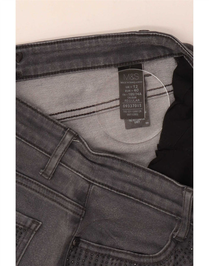 Женские прямые джинсы Marks & Spencer UK 12 Medium W30 L29 Серые хлопковые