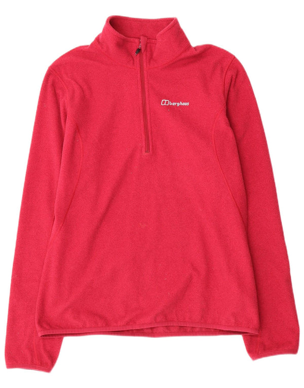 BERGHAUS Женский флисовый джемпер с воротником на молнии UK 16, большой розовый полиэстер