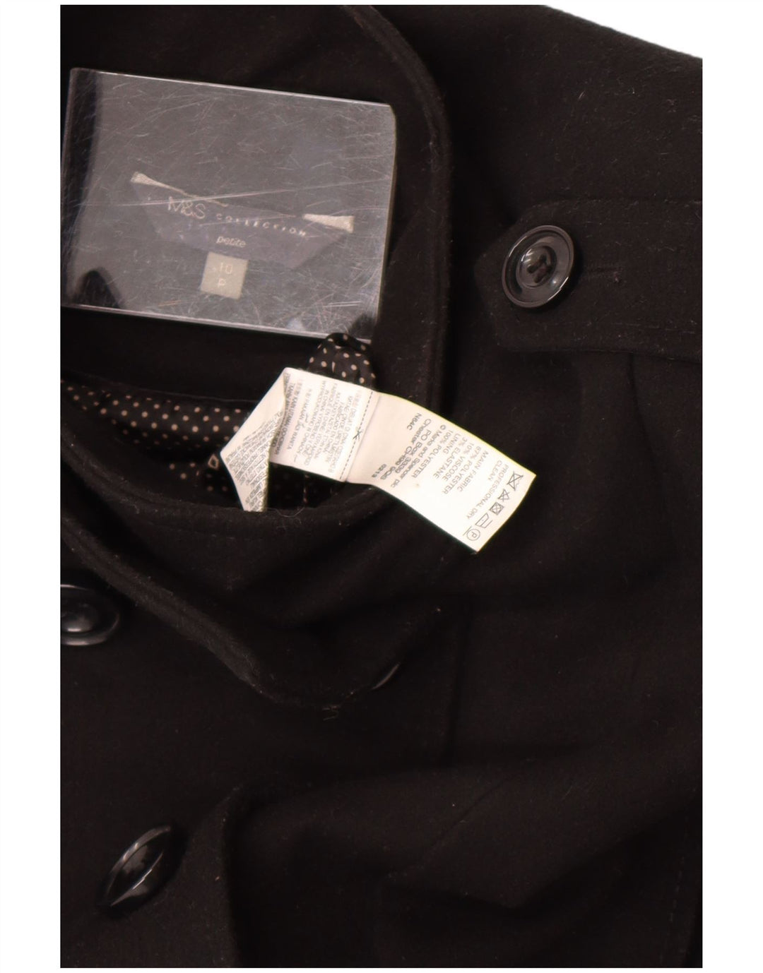 Женское полупальто Marks & Spencer Petite UK 10, маленький черный полиэстер