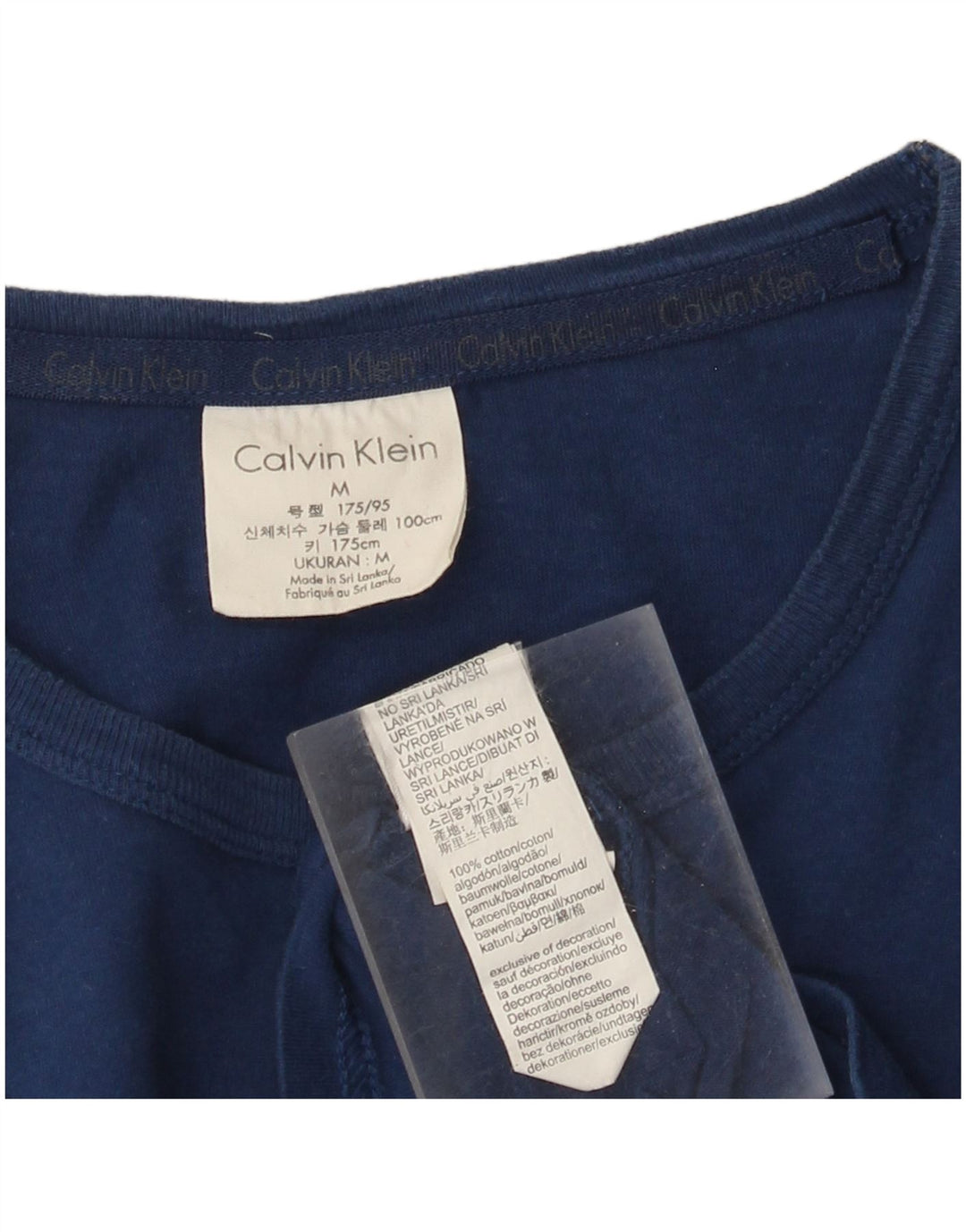 Calvin Klein Мужская футболка с рисунком Топ среднего размера, темно-синий, хлопок