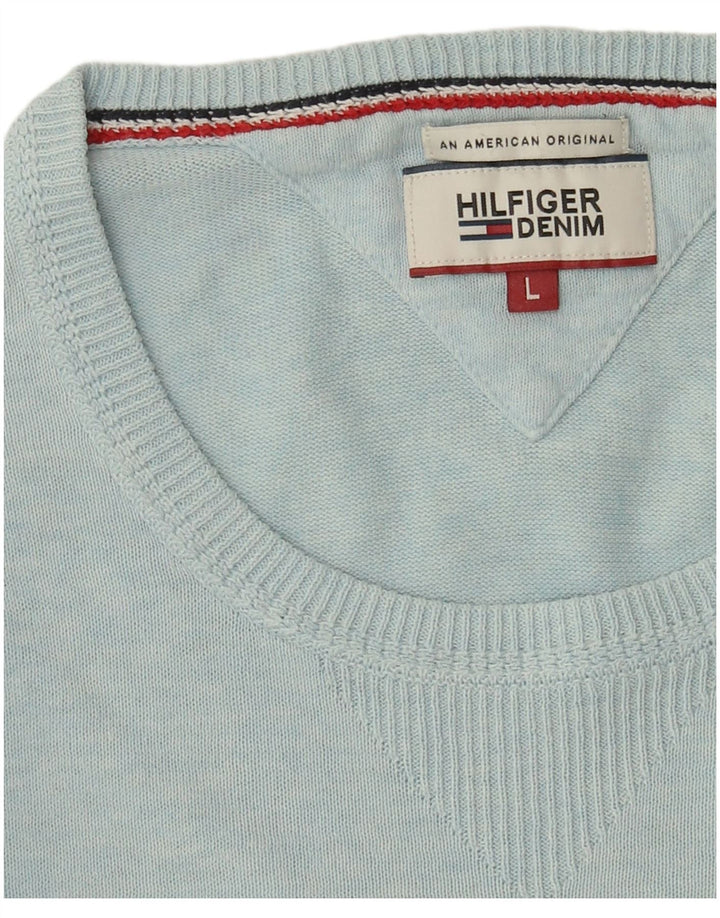 Мужской джемпер с круглым вырезом Tommy Hilfiger, большой синий