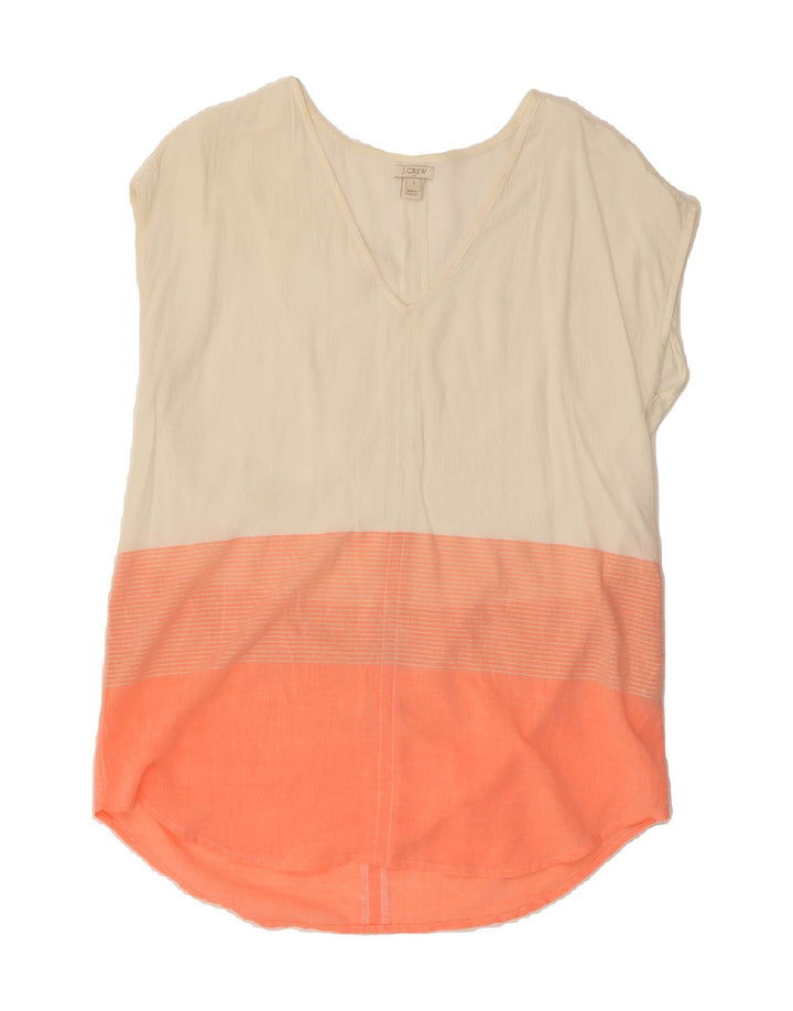 J. CREW Womens Oversized Longline Blouse Top UK 10 Small White Colourblock Vintage J. Crew and Second-Hand J. Crew from Messina Hembry 