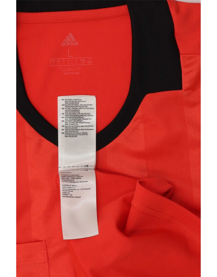 Мужская футболка Adidas Top Large Red из полиэстера с цветными блоками