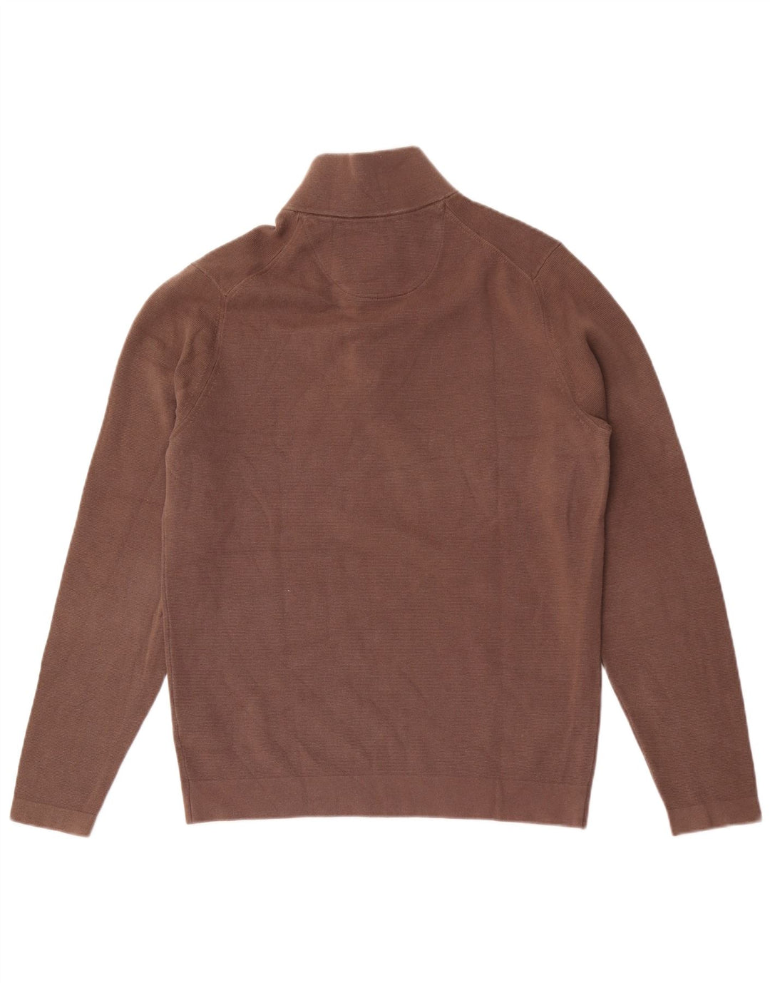 Мужской джемпер с воротником на молнии Massimo Dutti, большой коричневый хлопковый свитер