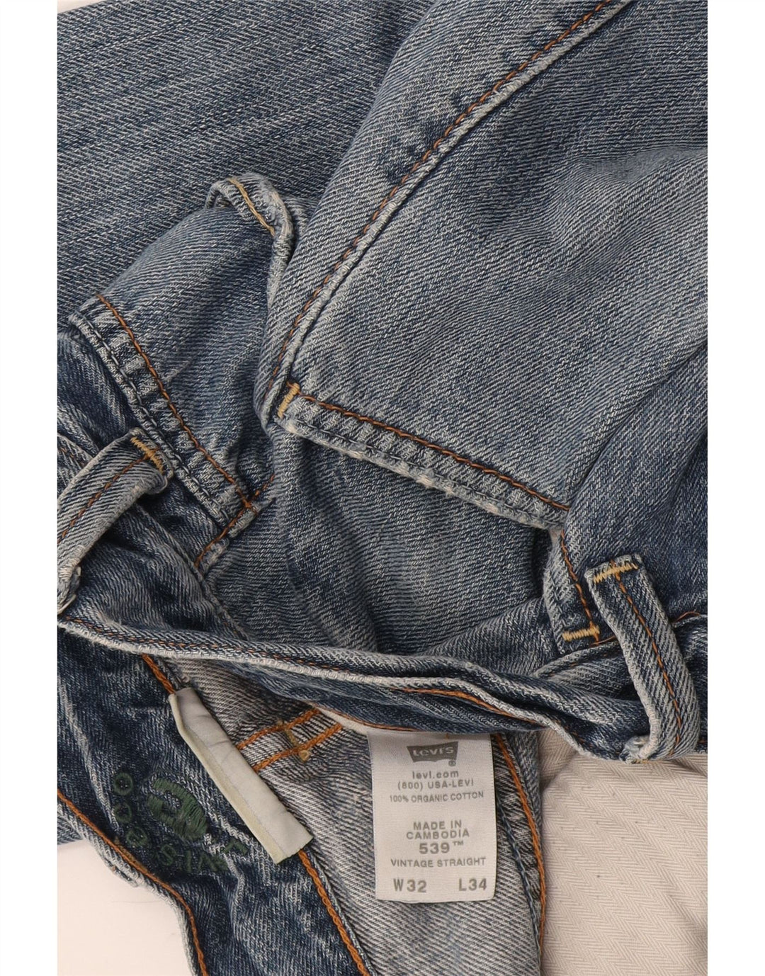 Мужские прямые джинсы Levi's W32 L34 синие, хлопок