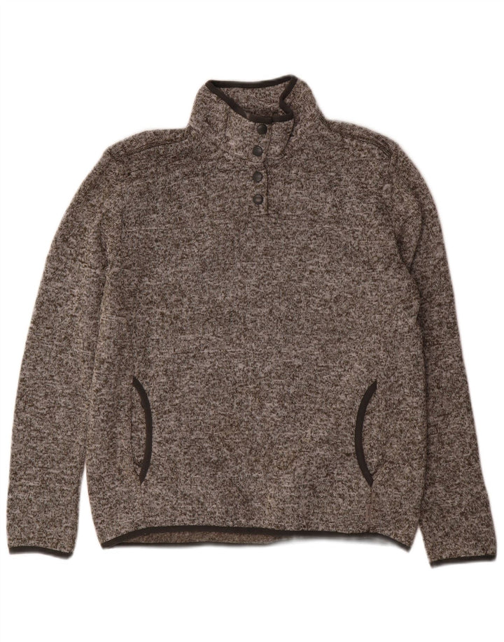 Женский свитер оверсайз EDDIE BAUER UK 10, маленький серый в крапинку