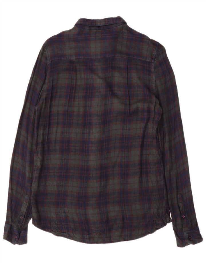 Женская фланелевая рубашка Superdry UK 6 XS Темно-синяя клетка