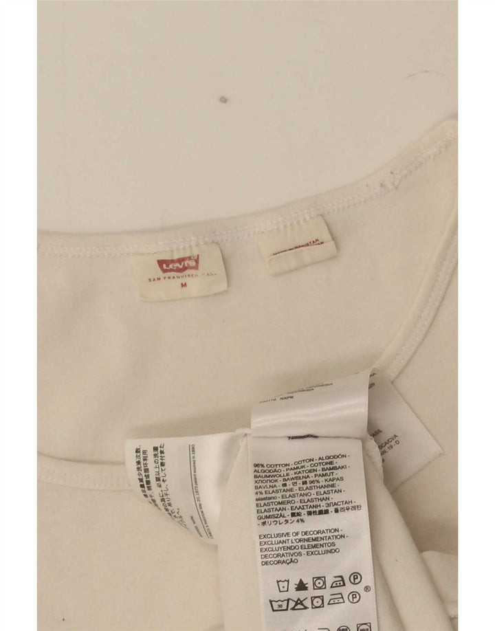 Женская футболка Levi's Top UK 12, средний размер, белый хлопок