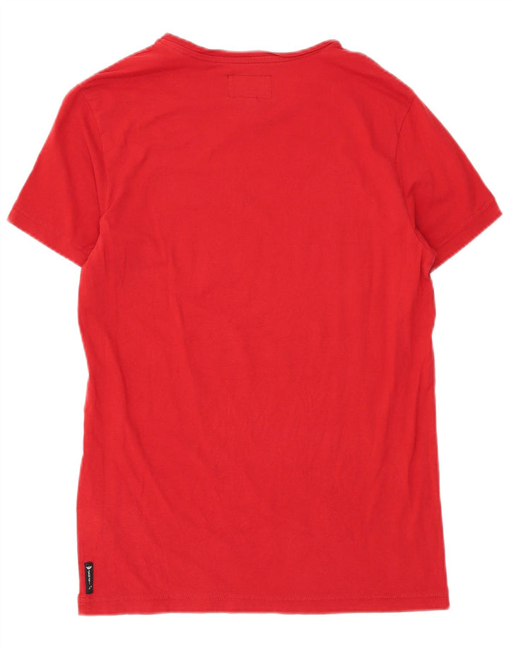 ARMANI JEANS Womens Graphic T-Shirt Top UK 12 Medium Red