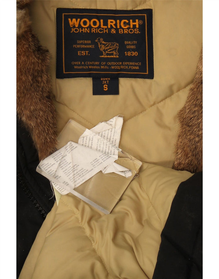 Мужское стеганое пальто с капюшоном Woolrich UK 36, маленький черный хлопок