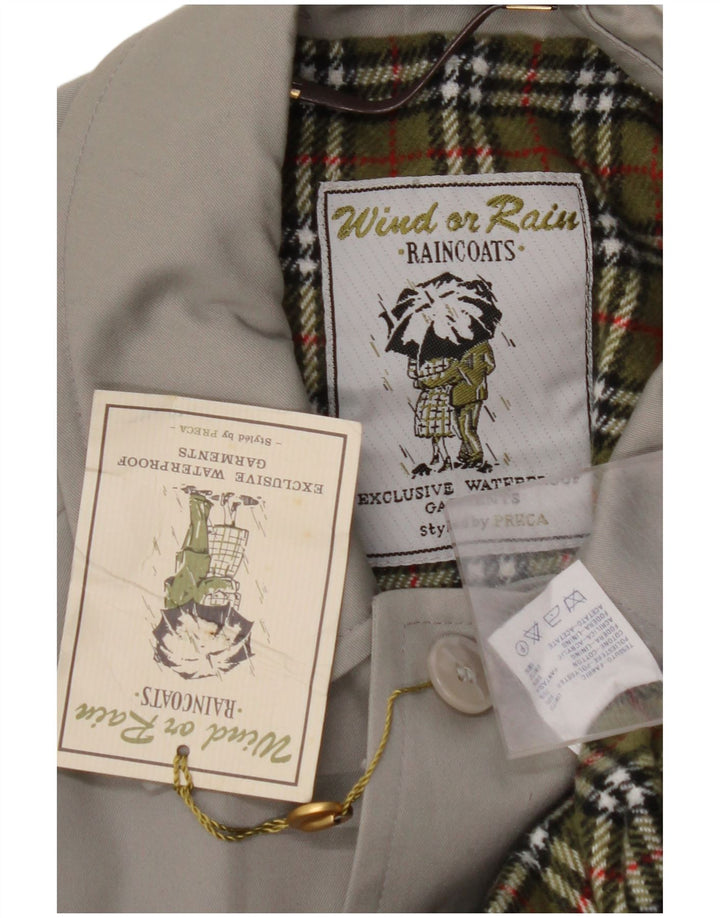 VINTAGE Мужской тренч свободного кроя IT 44 XS Бежевый полиэстер