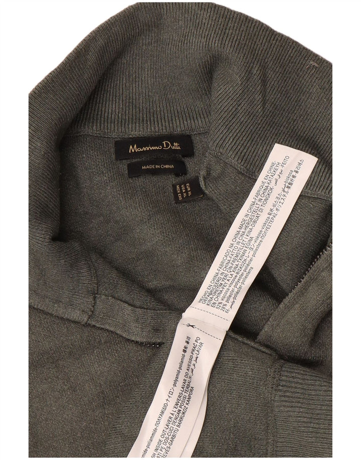 Мужской джемпер с воротником на молнии MASSIMO DUTTI XL, серый вискоза