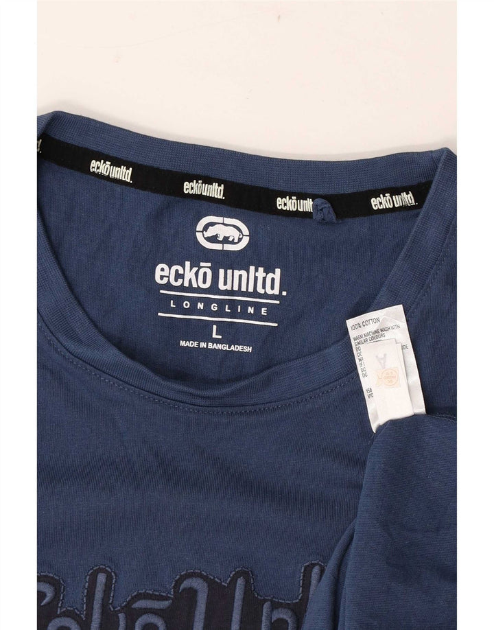 Мужская футболка с рисунком Ecko Unltd, большой темно-синий хлопок