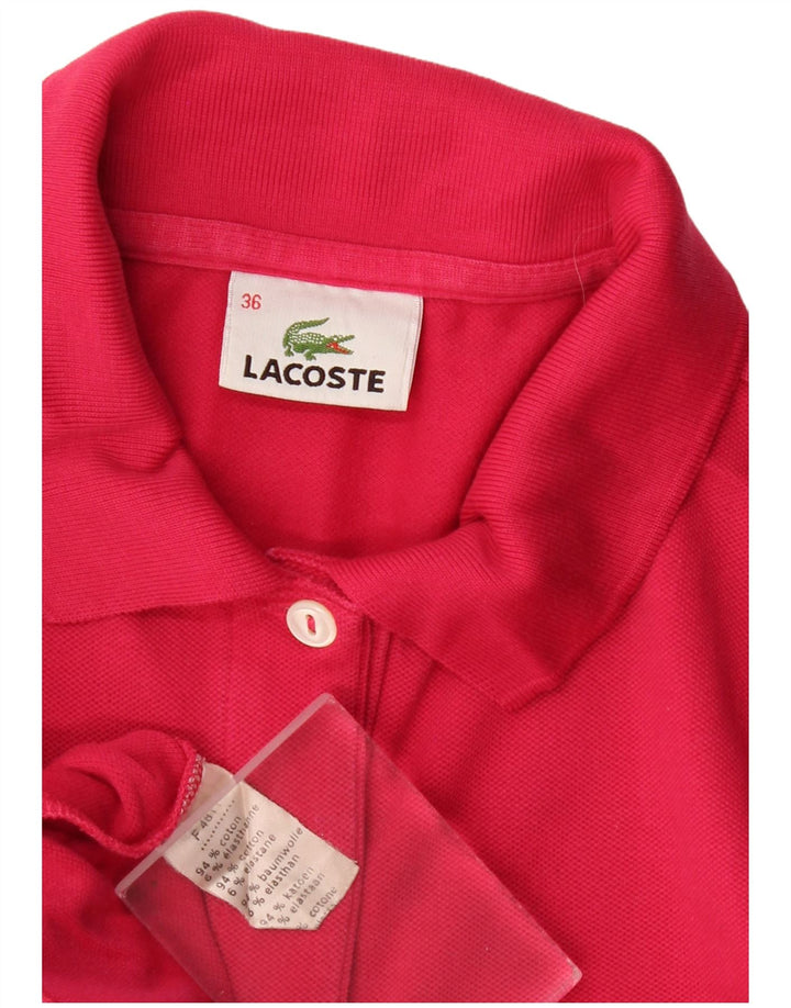 Женская рубашка-поло Lacoste, размер 36, маленькая, красный хлопок