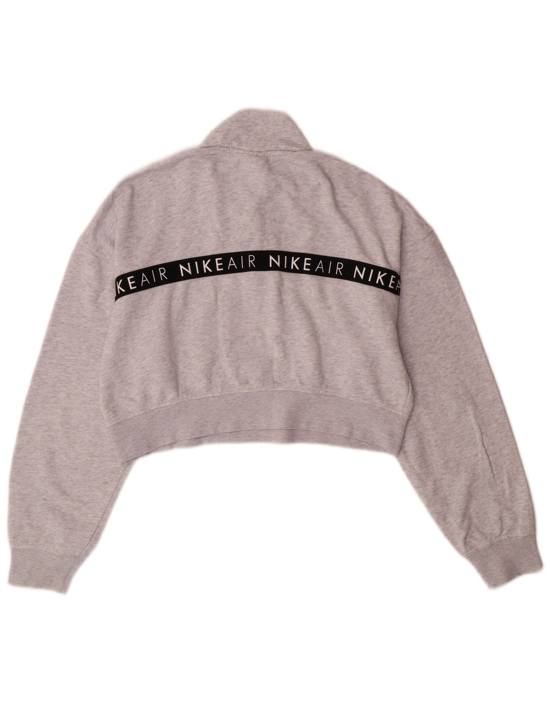 Женский укороченный свитшот с графическим рисунком NIKE UK 14, средний серый в крапинку