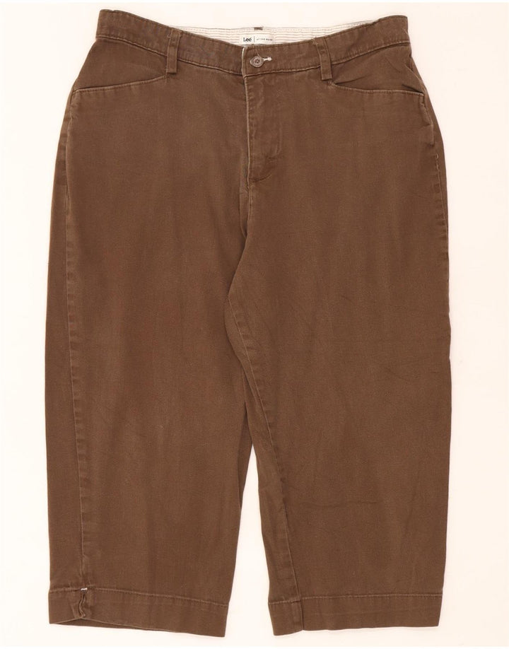 Женские капри LEE США 12, большие W32 L20, коричневые, хлопковые