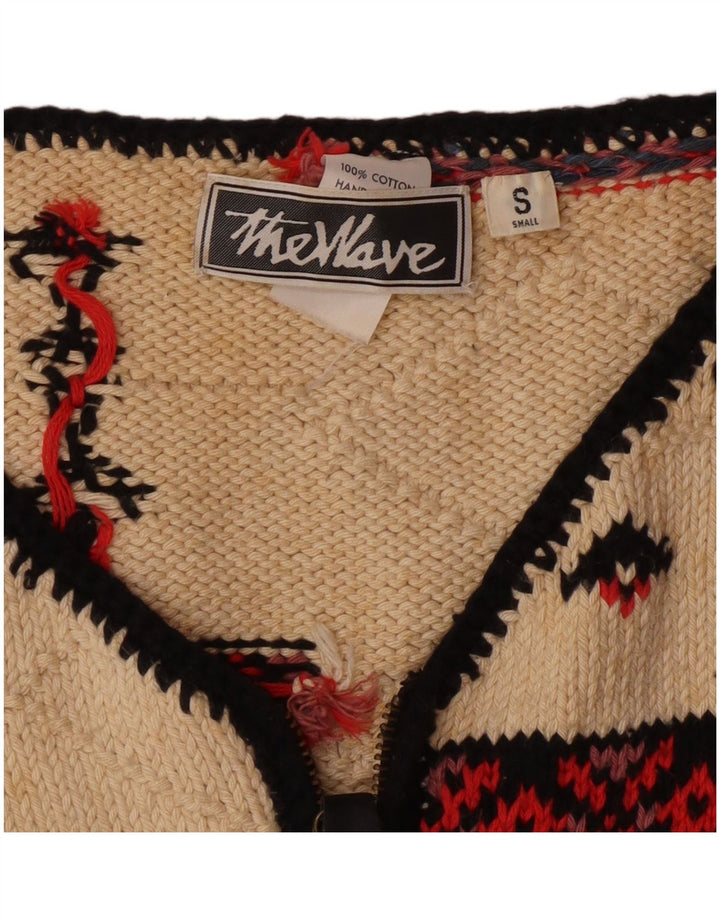 Винтажный женский свитер-кардиган с графическим рисунком, Великобритания, 10 маленьких разноцветных богемных цветов