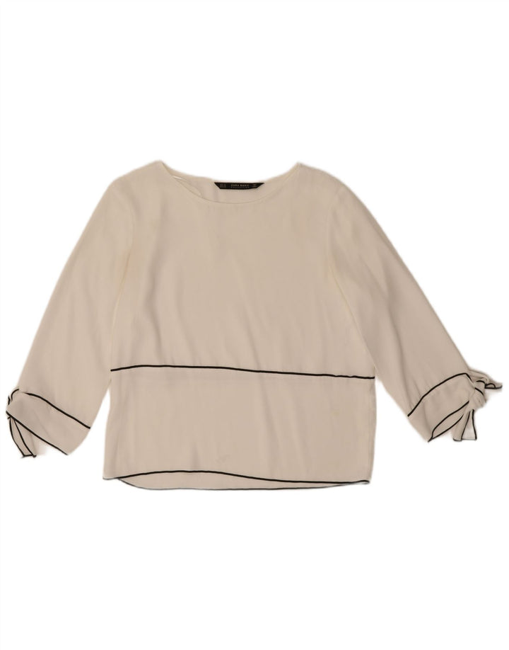 Женская блузка с рукавом 3/4 Zara UK 6 XS, белый полиэстер