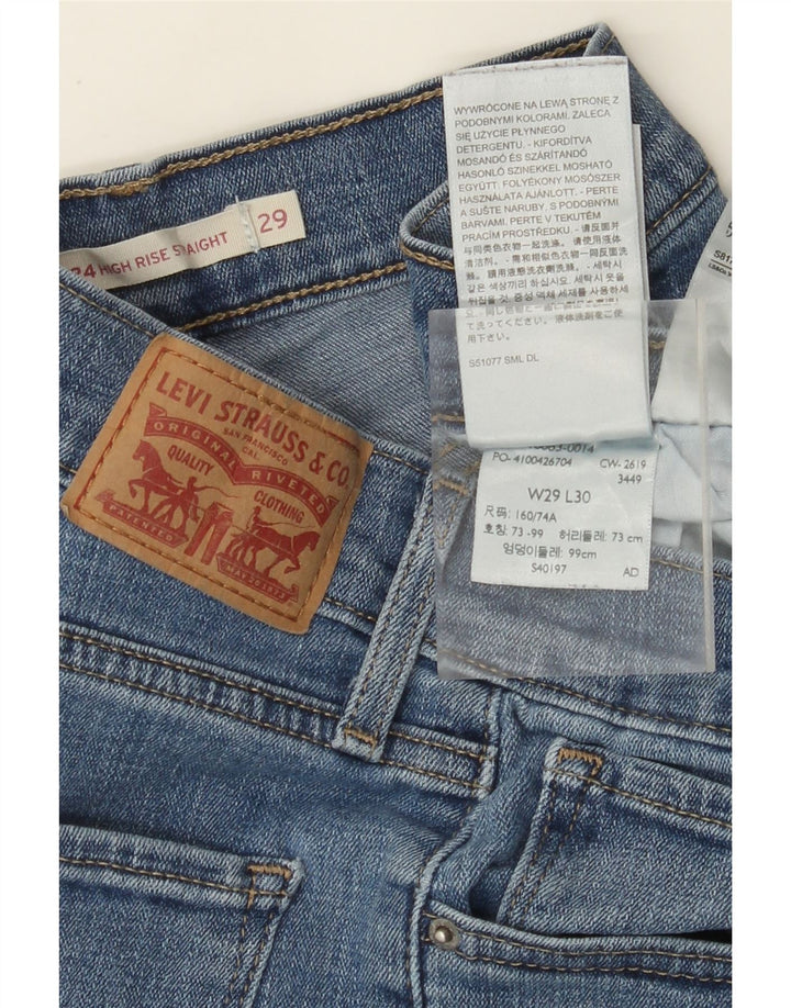 Женские прямые джинсы LEVI'S 724 с высокой посадкой W29 L30, синий хлопок