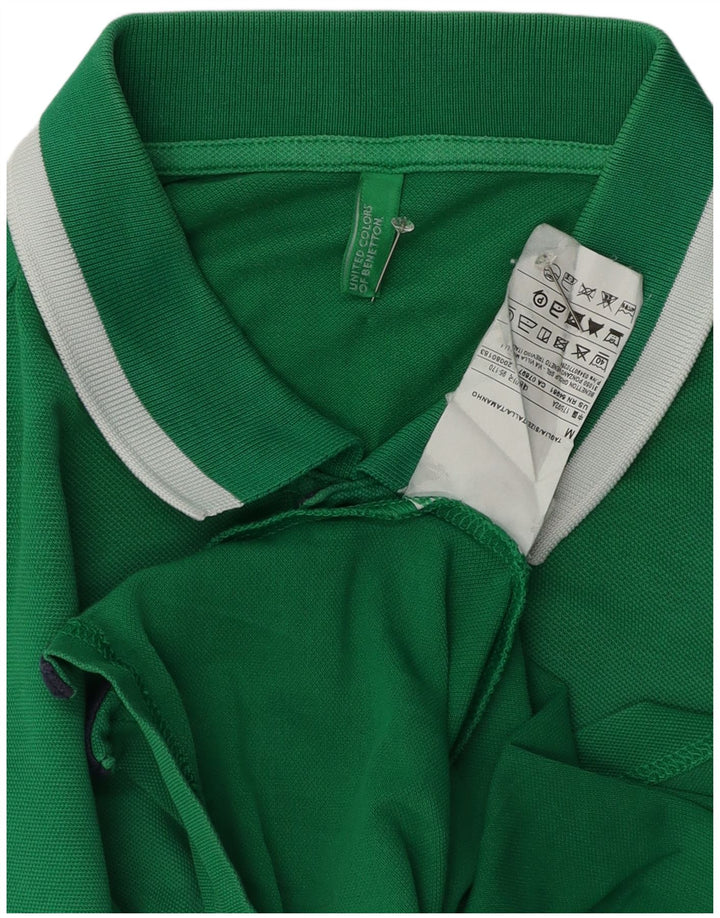 Мужская рубашка-поло Benetton, хлопок среднего зеленого цвета