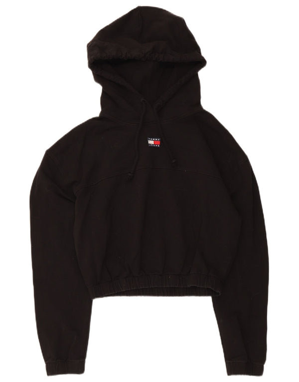 Женский укороченный джемпер с капюшоном Tommy Hilfiger UK 10, маленький черный